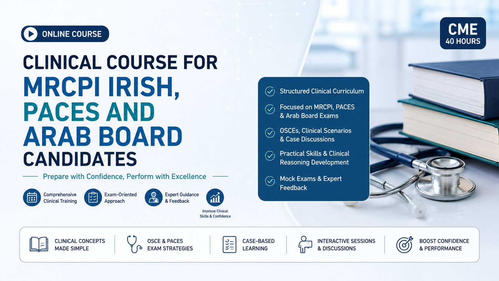 Clinical Course for MRCPI Irish, PACES and Arab Board Candidates